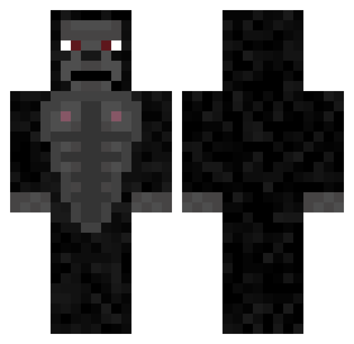 Scyphus Minecraft skin, front and back view