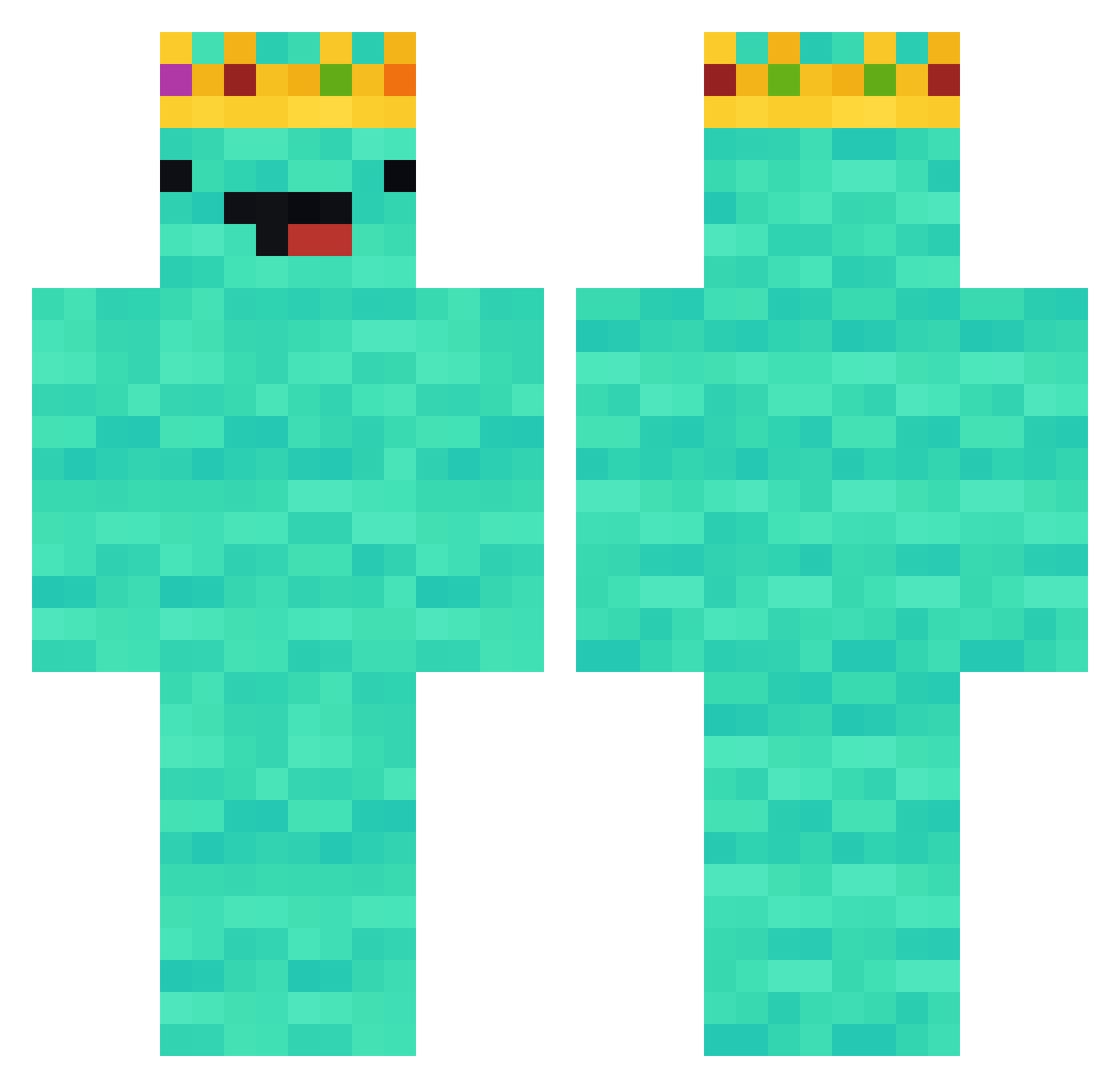 xSarius Minecraft skin, front and back view
