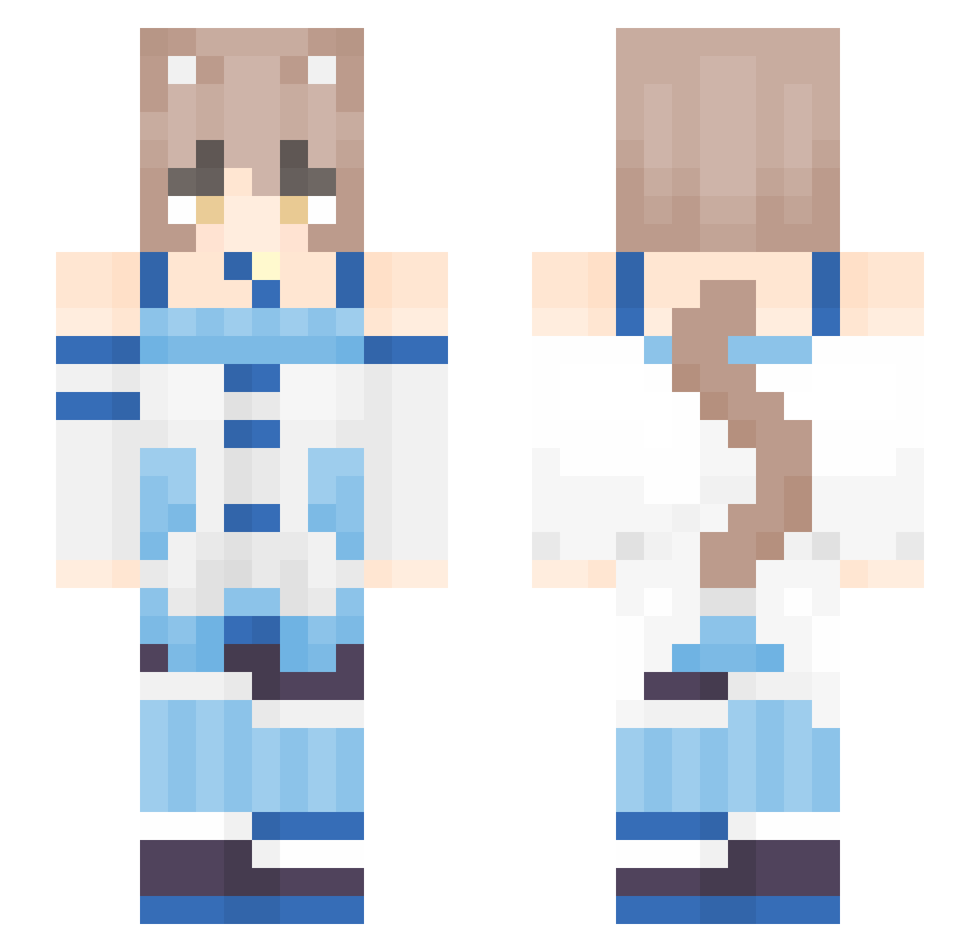 oyesteverseen Minecraft skin, front and back view