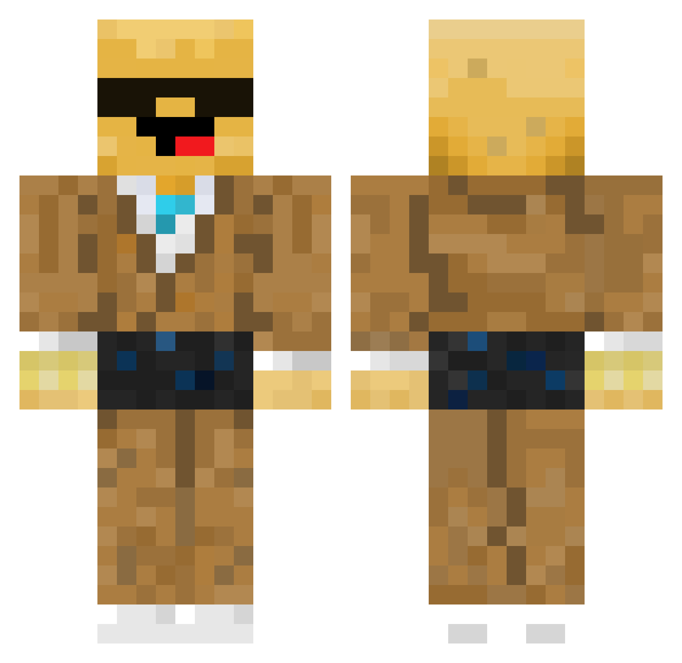 FizzPotato Minecraft skin, front and back view
