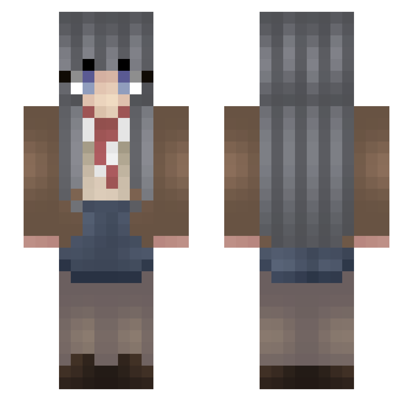 Simping4Mai Minecraft skin, front and back view