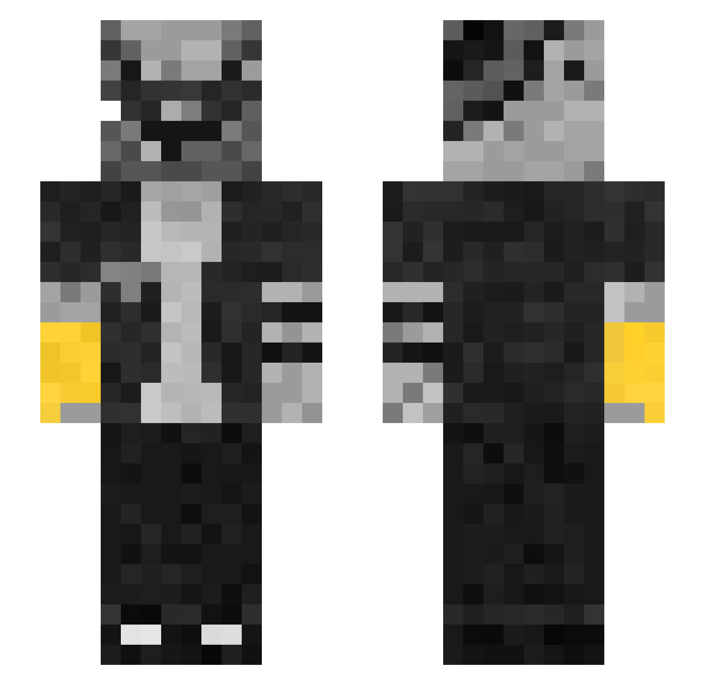 TotaltFetto Minecraft skin, front and back view