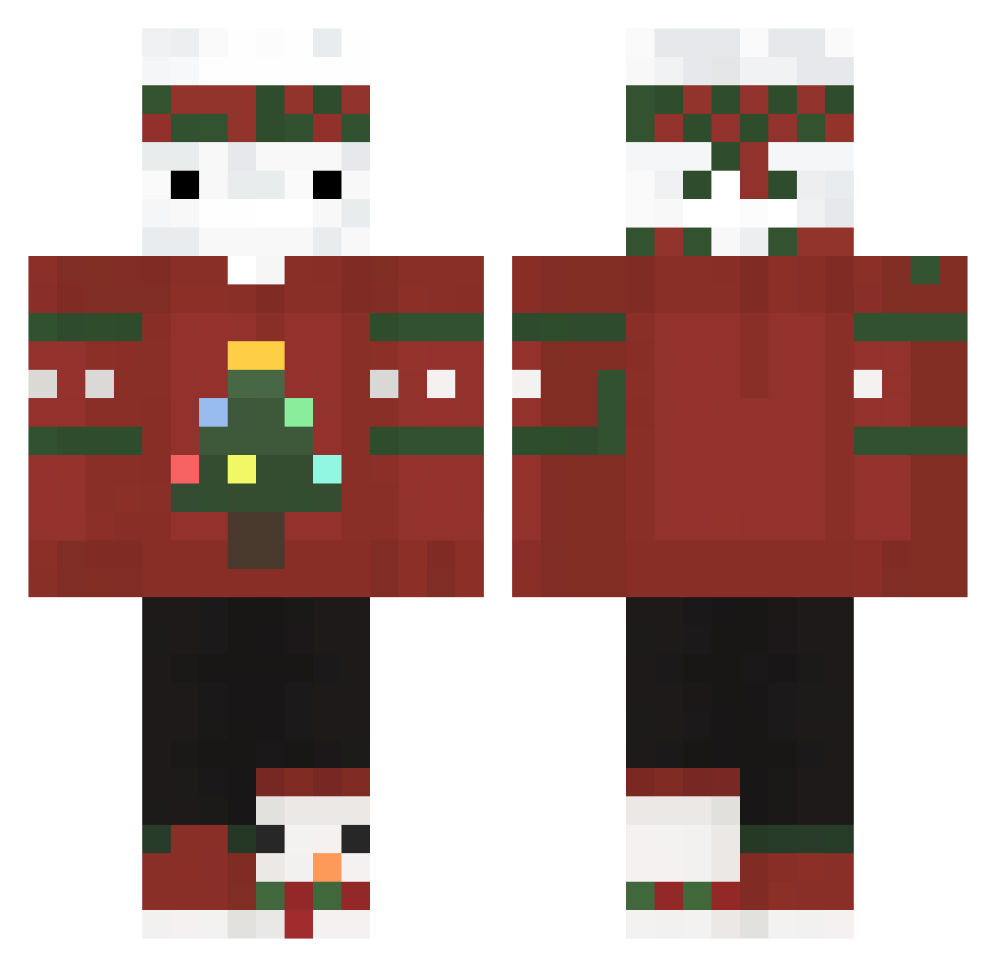 UcanLag Minecraft skin, front and back view