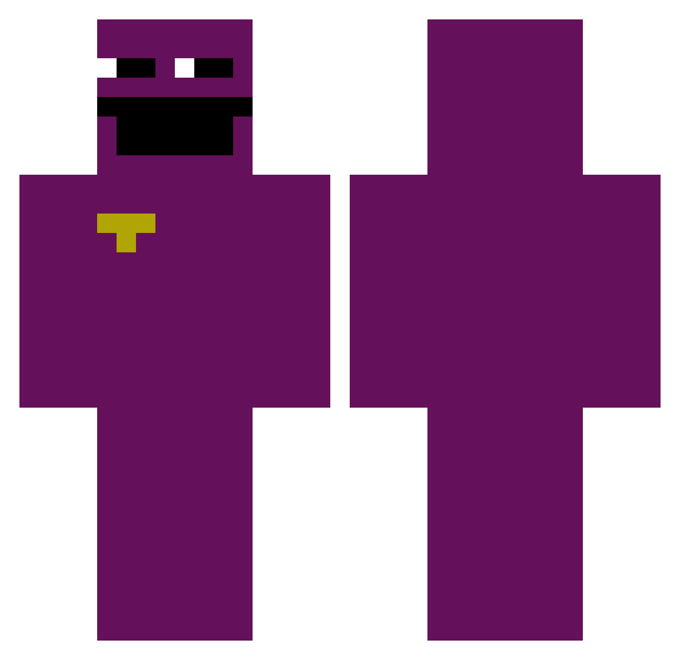 YobaNom Minecraft skin, front and back view