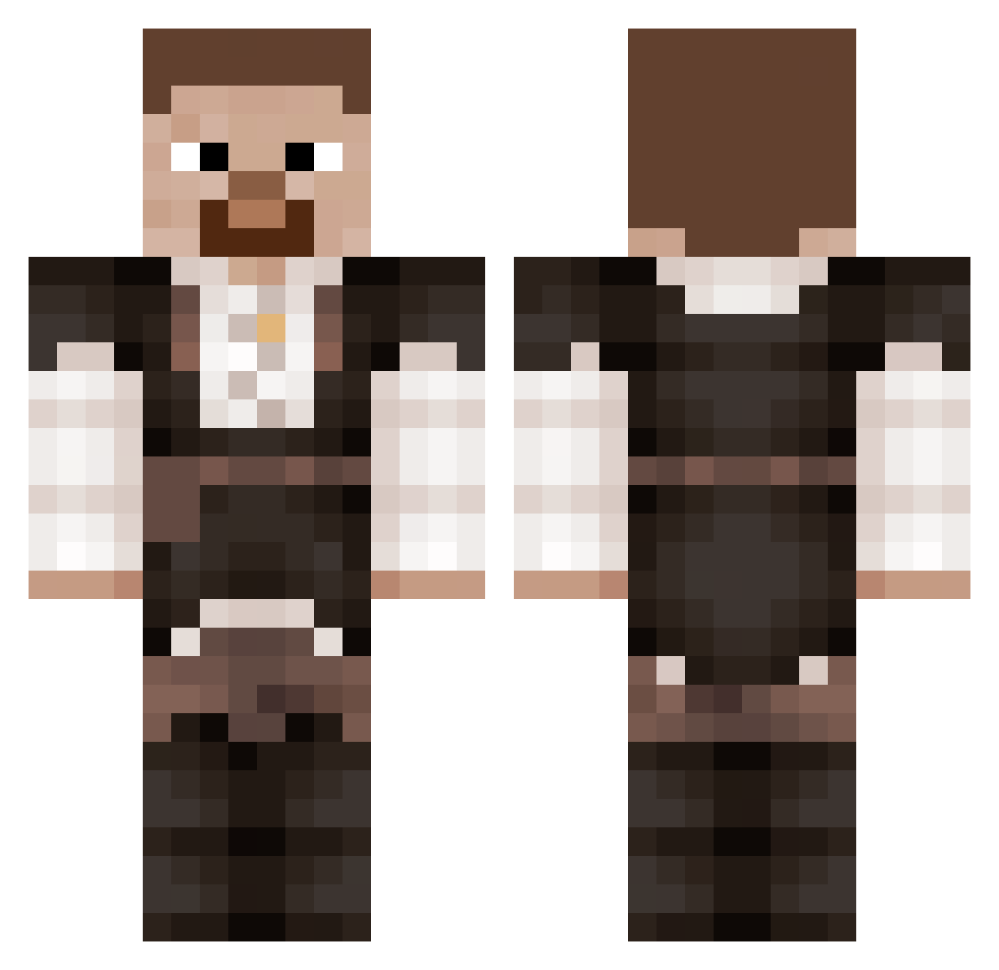 TipsyHippo Minecraft skin, front and back view