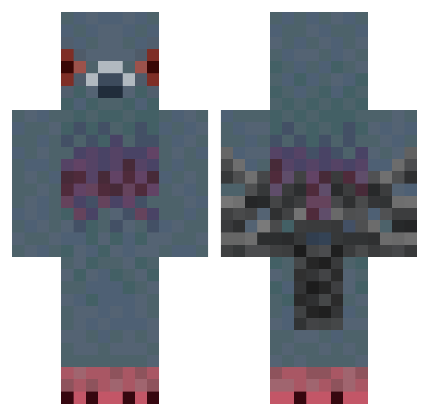 Futile Minecraft skin, front and back view
