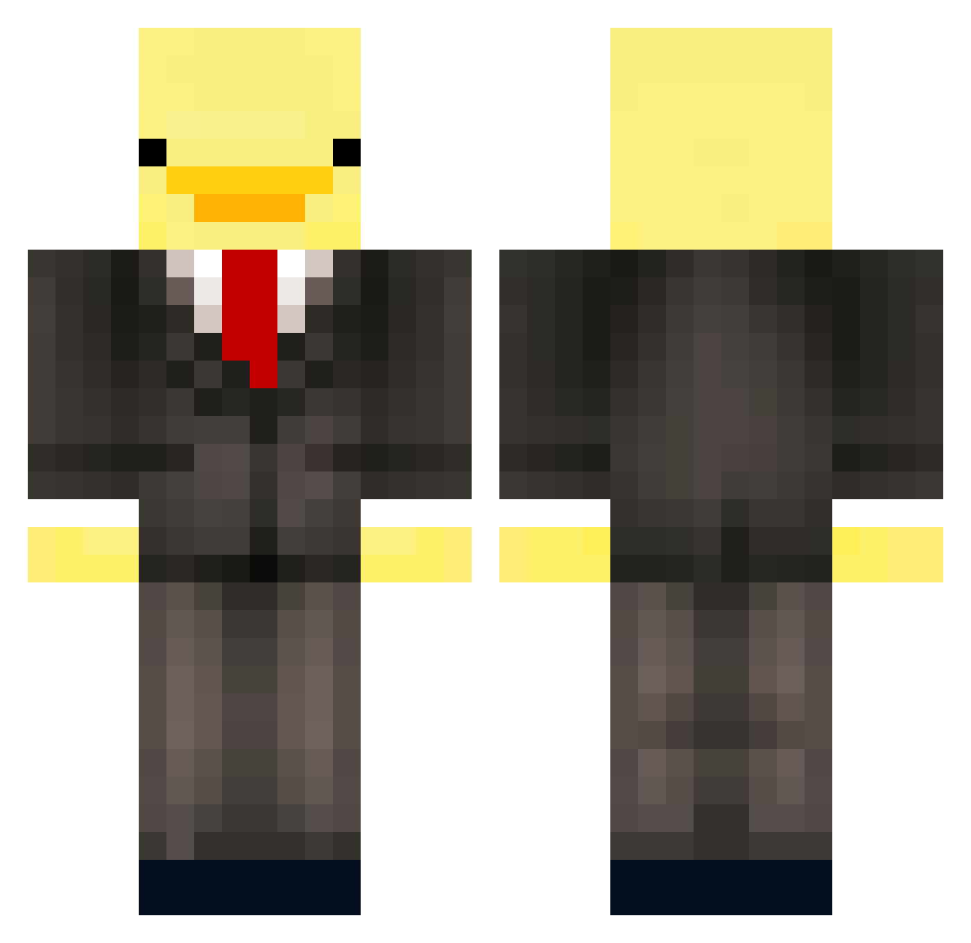 splair Minecraft skin, front and back view