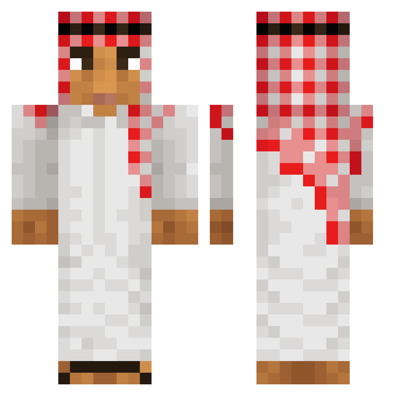 Poltor Minecraft skin, front and back view