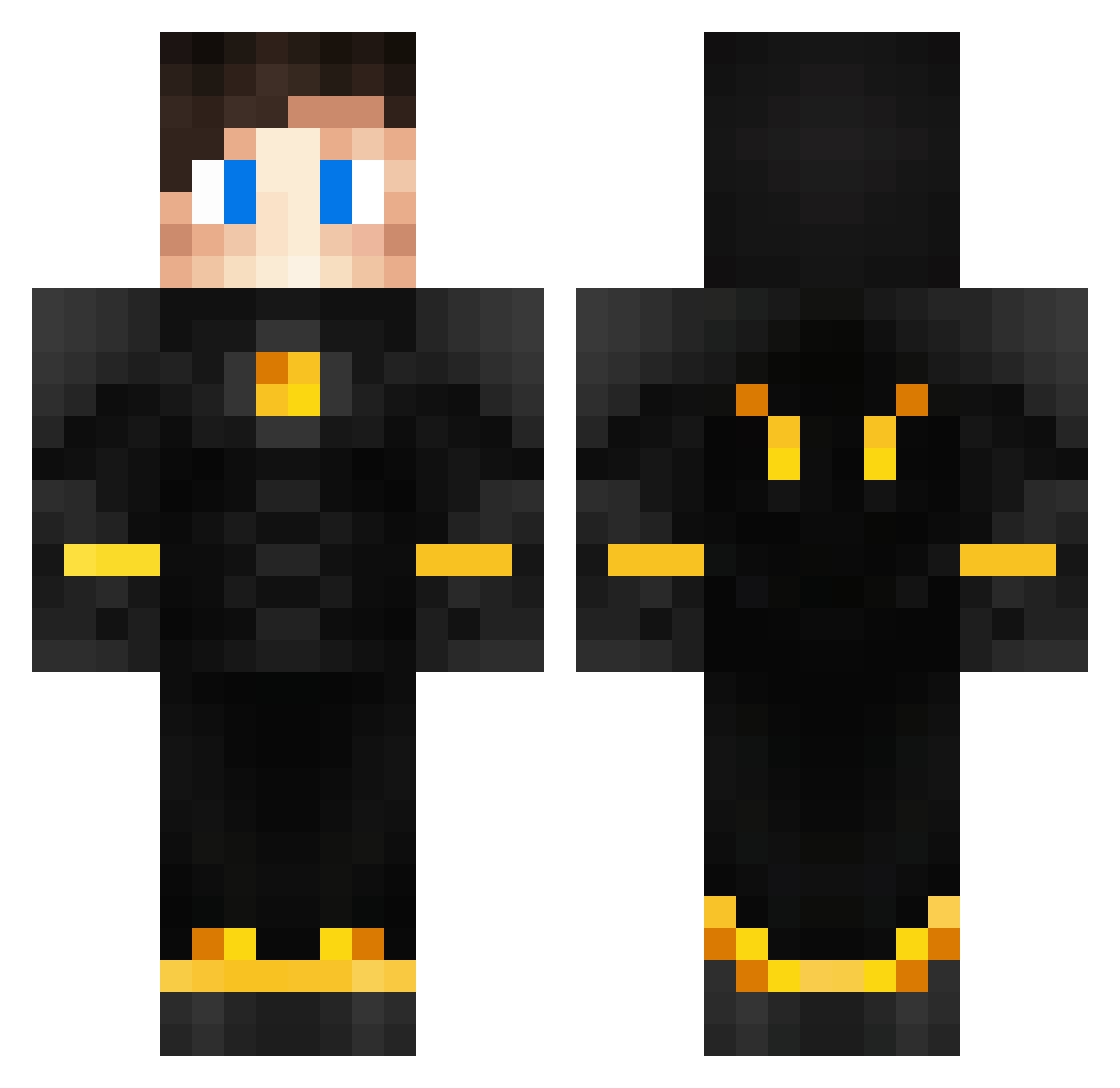 Nilx87 Minecraft skin, front and back view