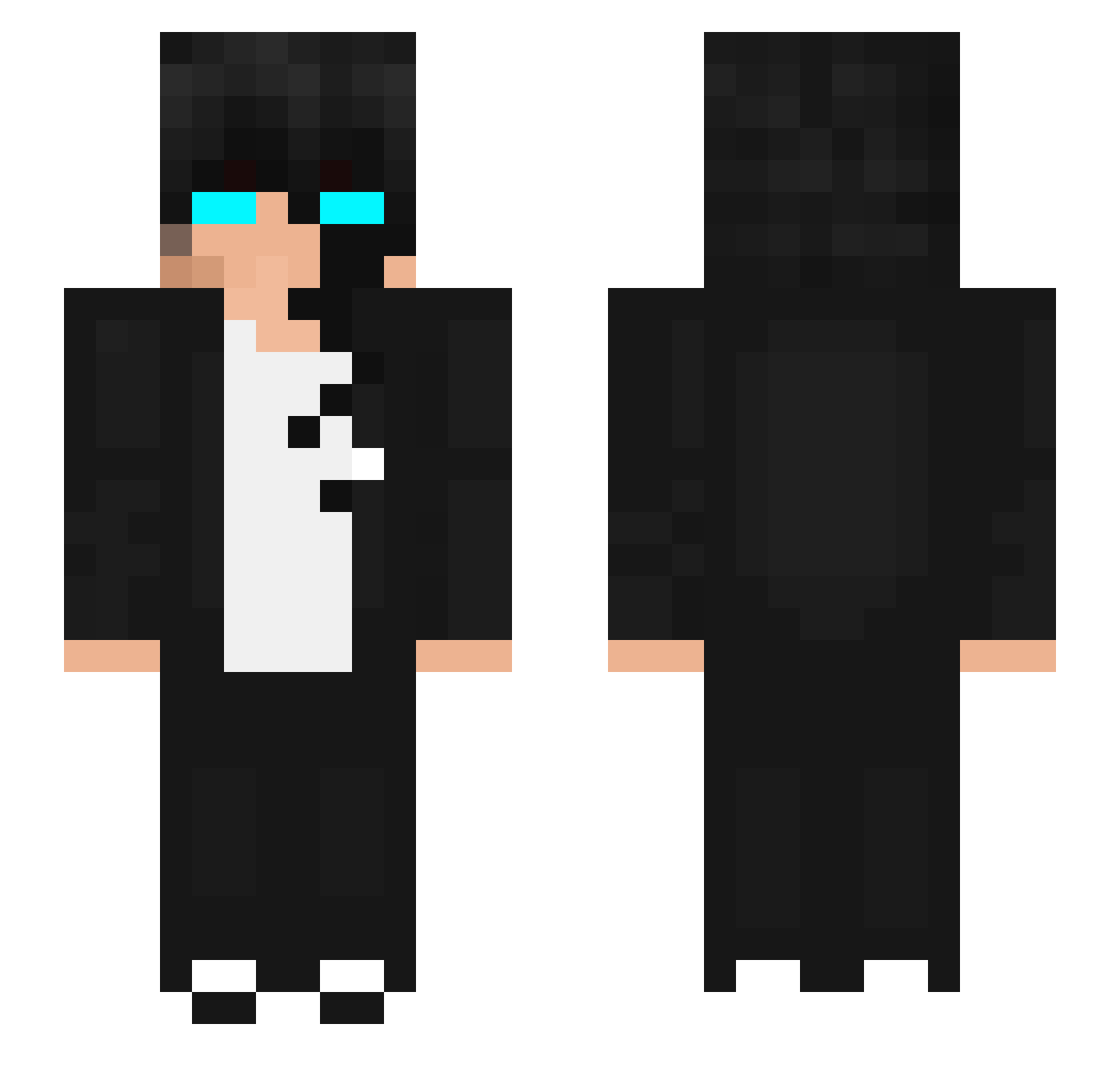 Why5XD Minecraft skin, front and back view