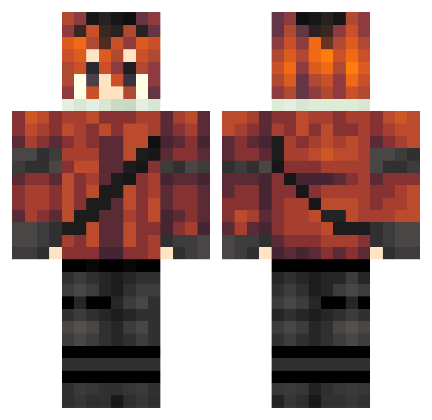 SidisDead Minecraft skin, front and back view