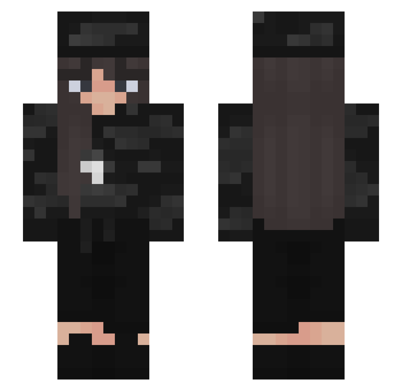 RokSix Minecraft skin, front and back view