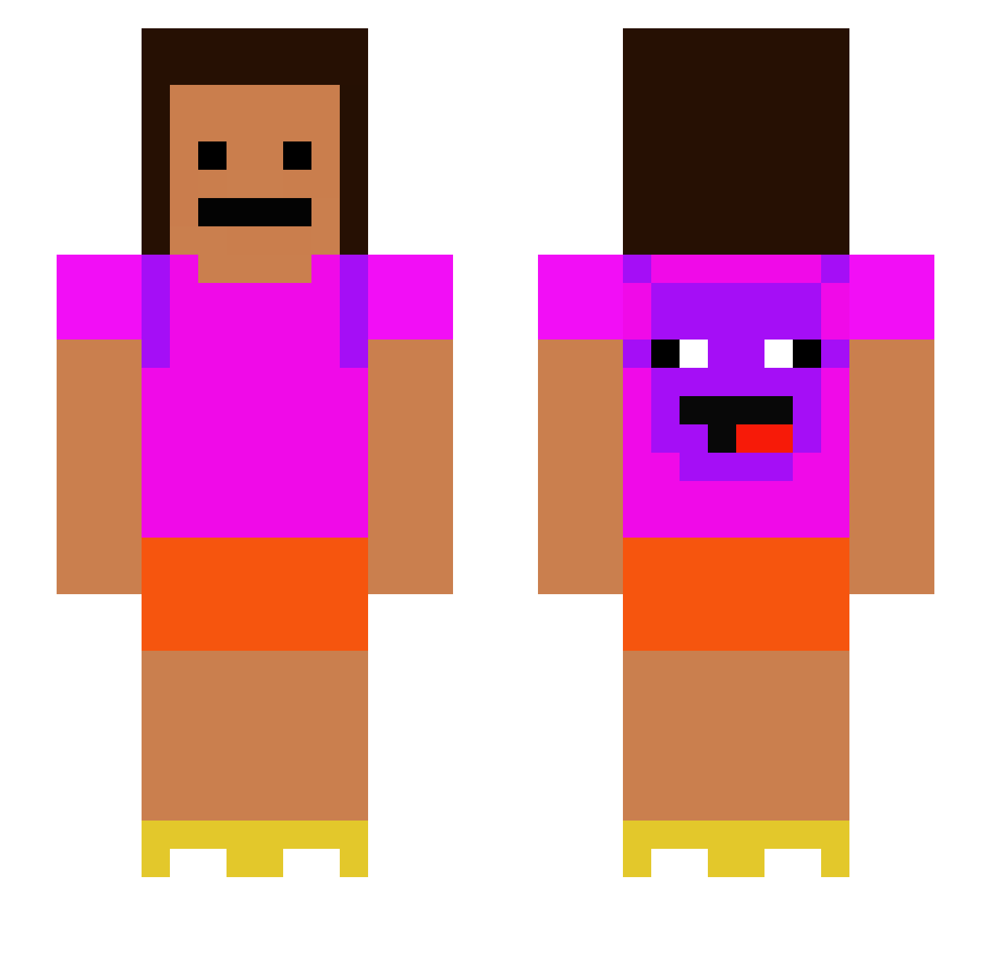 ztga Minecraft skin, front and back view