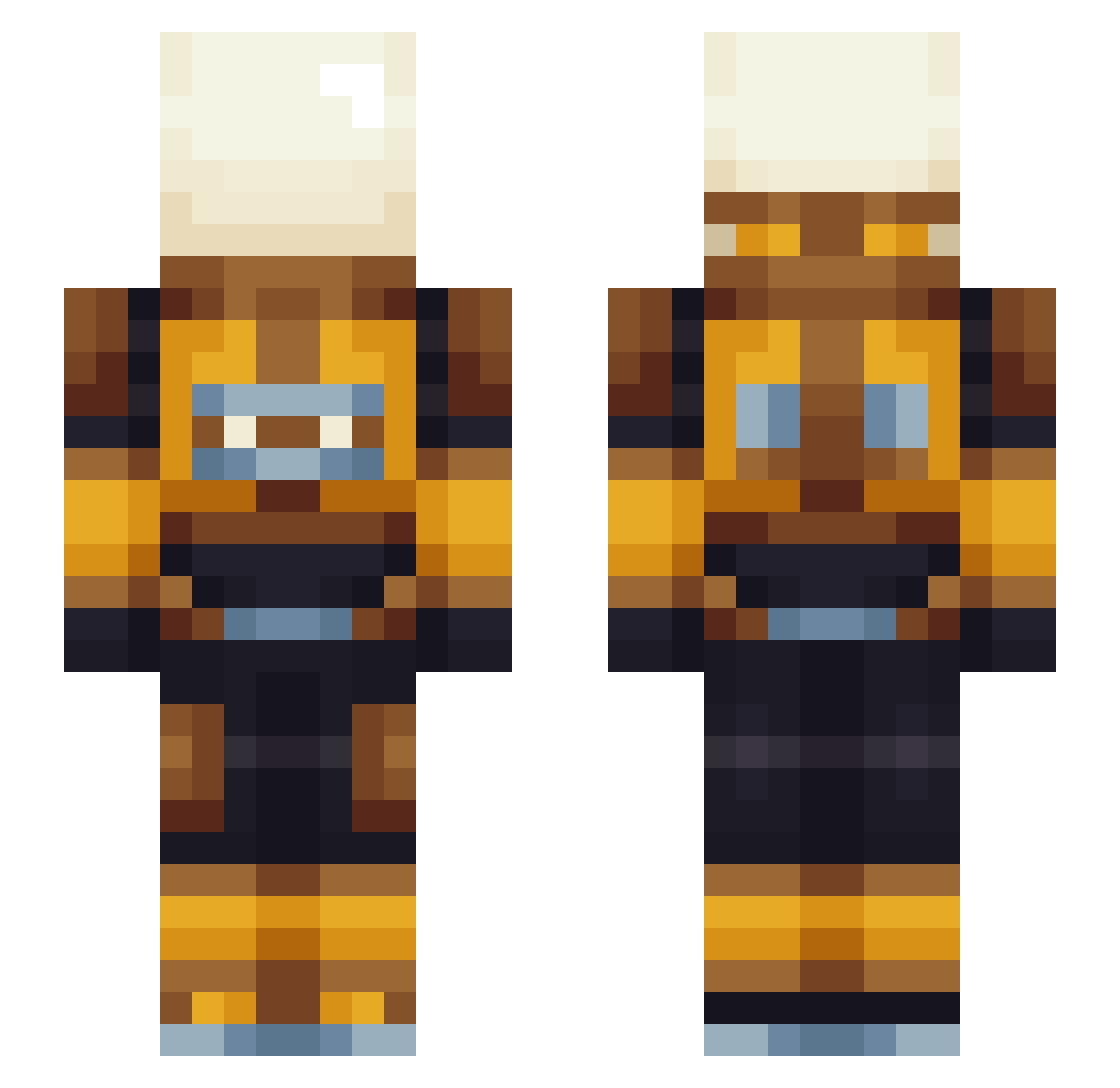 viasan Minecraft skin, front and back view