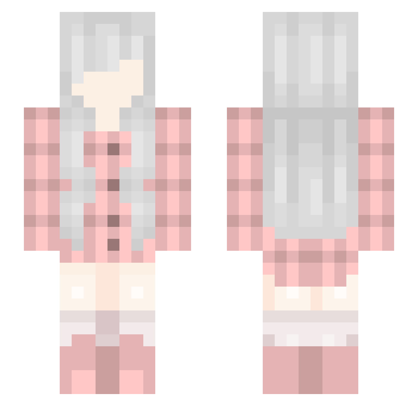 ZeiIsTime Minecraft skin, front and back view