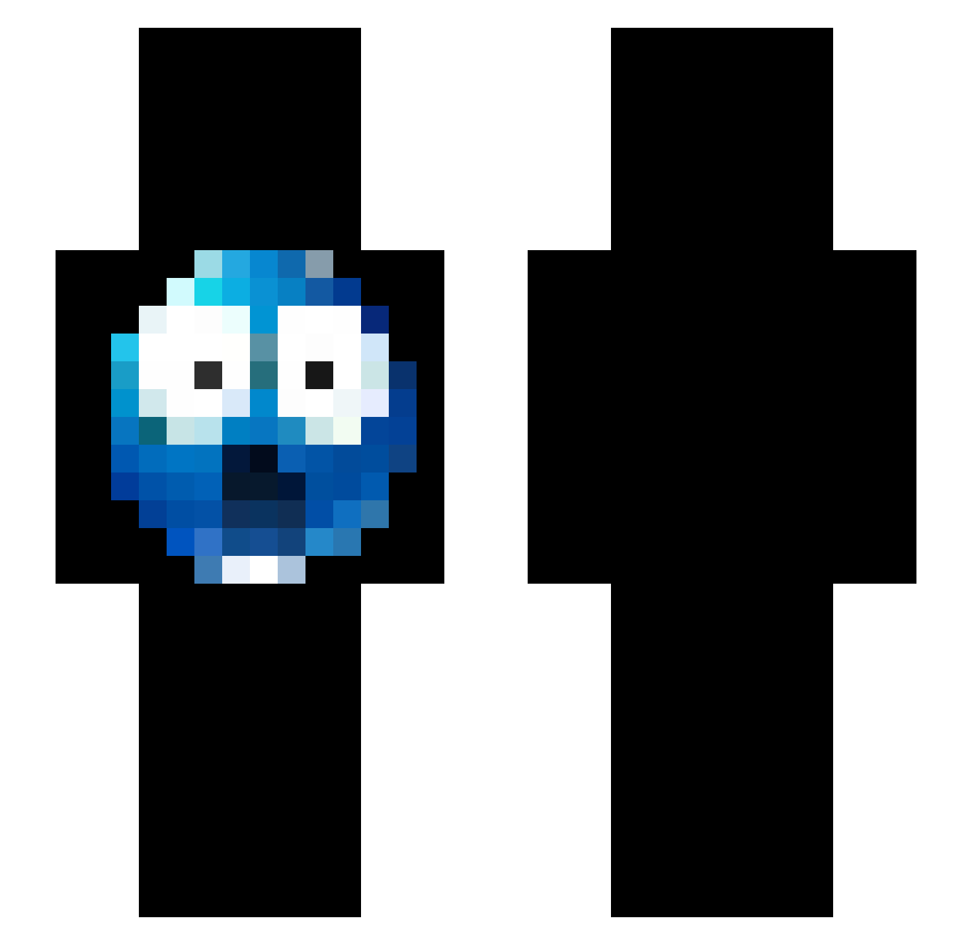 Freddi Minecraft skin, front and back view