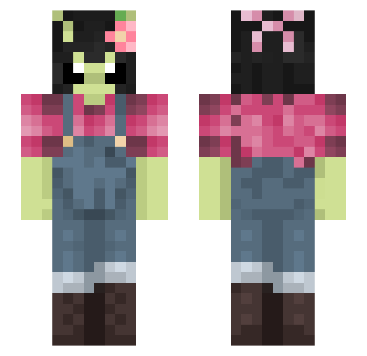 K0aya Minecraft skin, front and back view