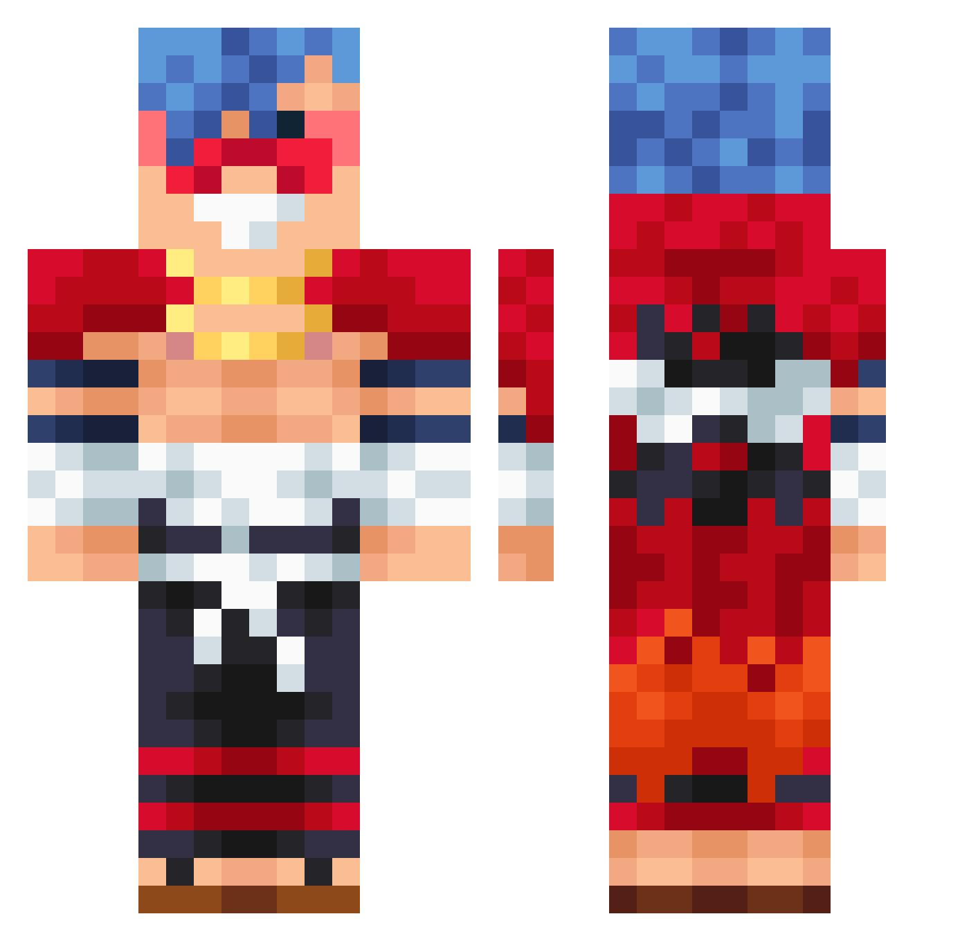 BigAsser Minecraft skin, front and back view