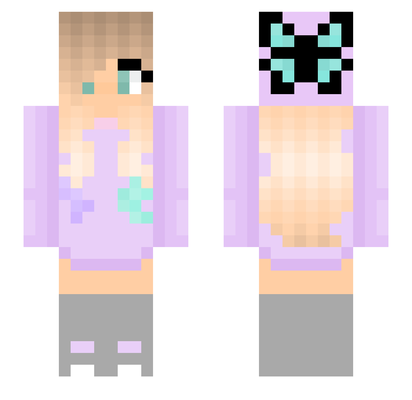 TwilightLuna16 Minecraft skin, front and back view