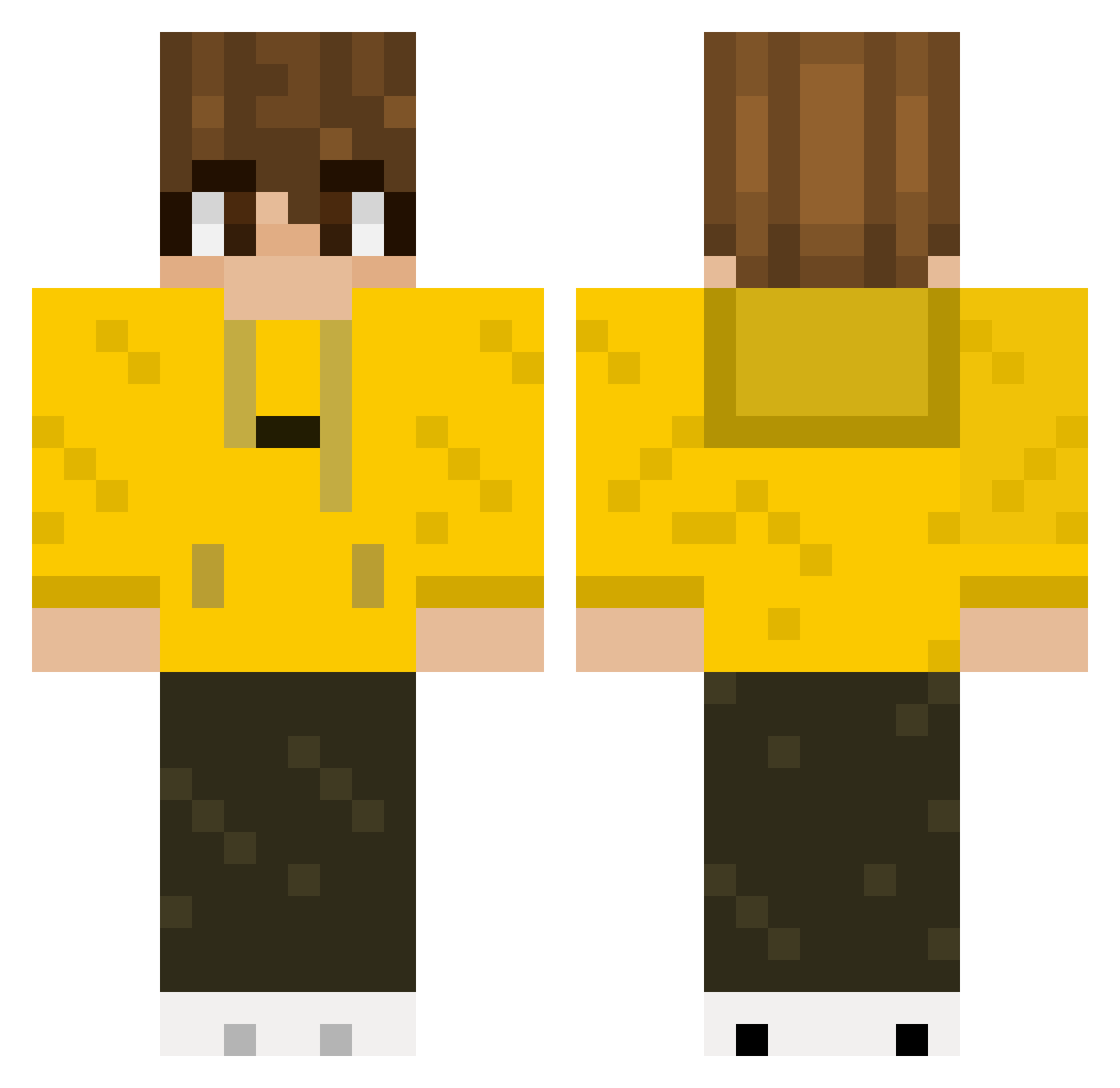 TheChrisHp Minecraft skin, front and back view