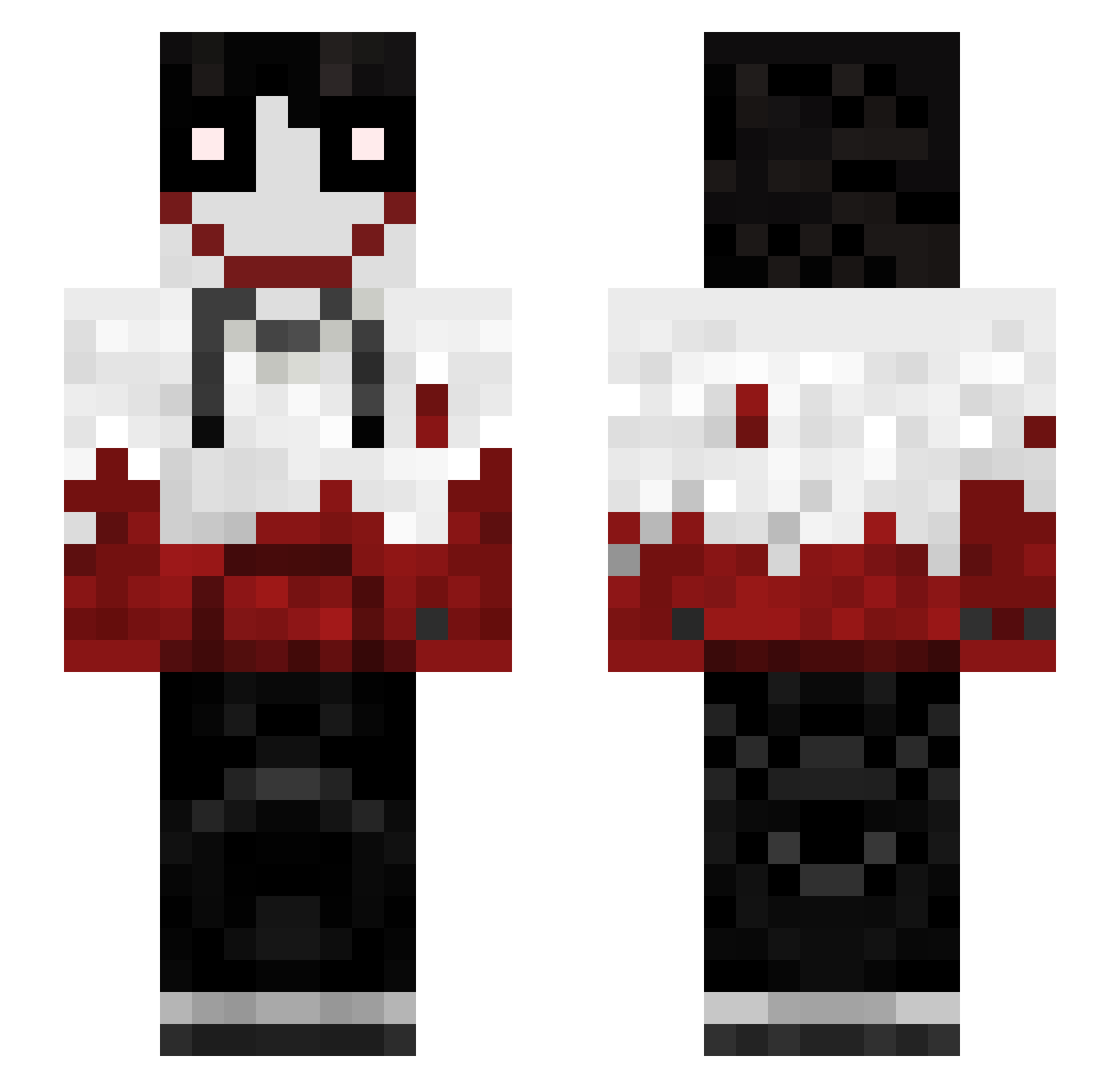 Fooor Minecraft skin, front and back view