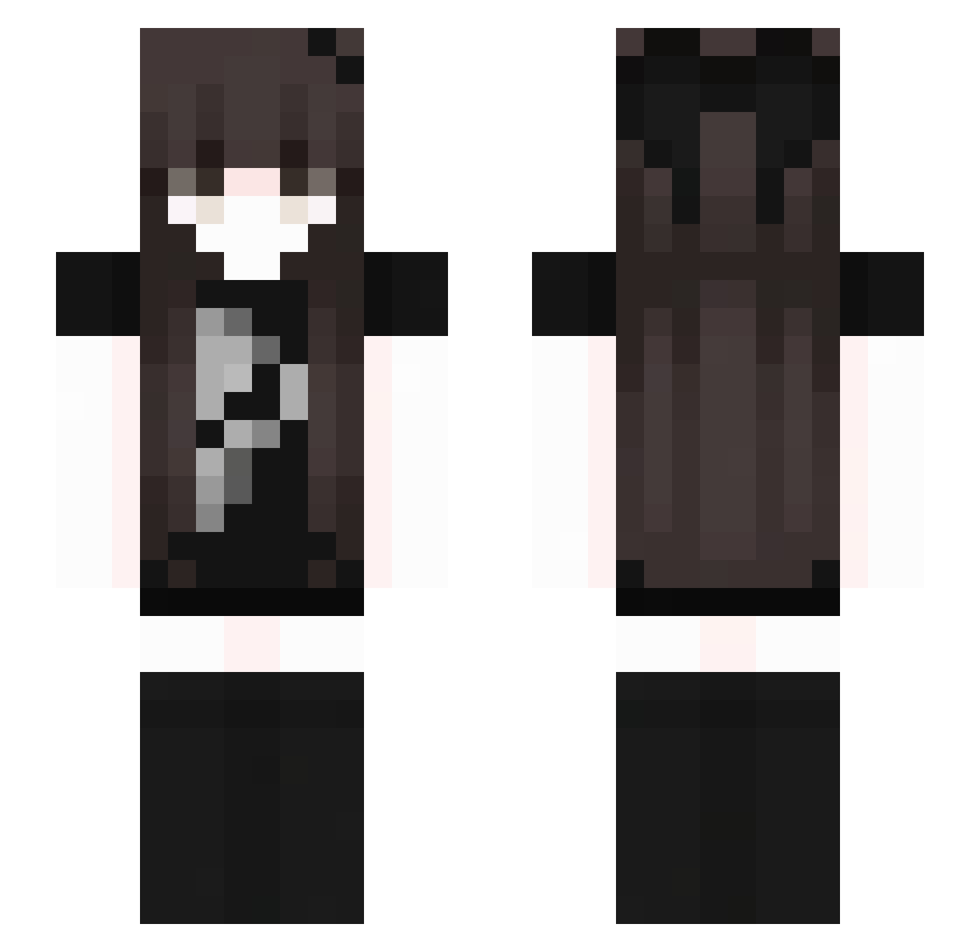 topsliter Minecraft skin, front and back view