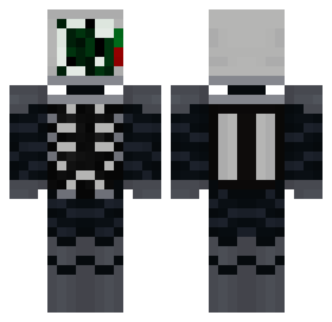 captaincries Minecraft skin, front and back view