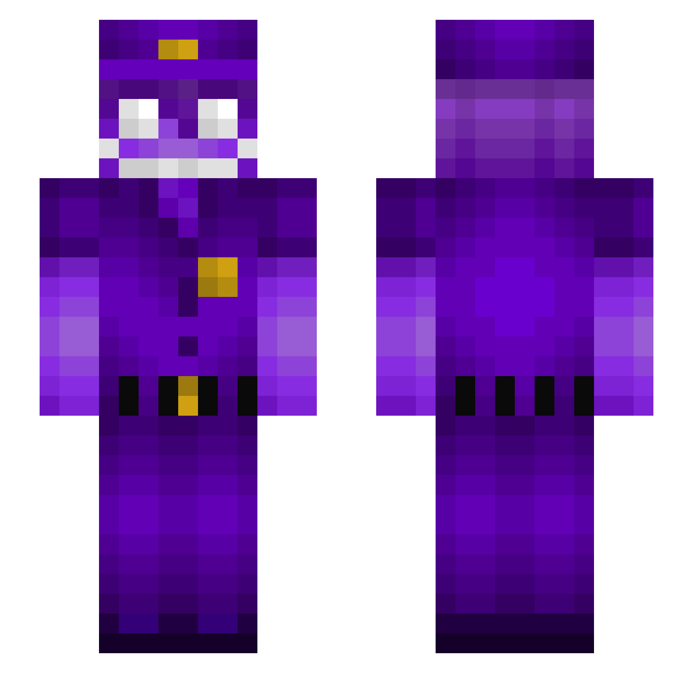sdrff Minecraft skin, front and back view