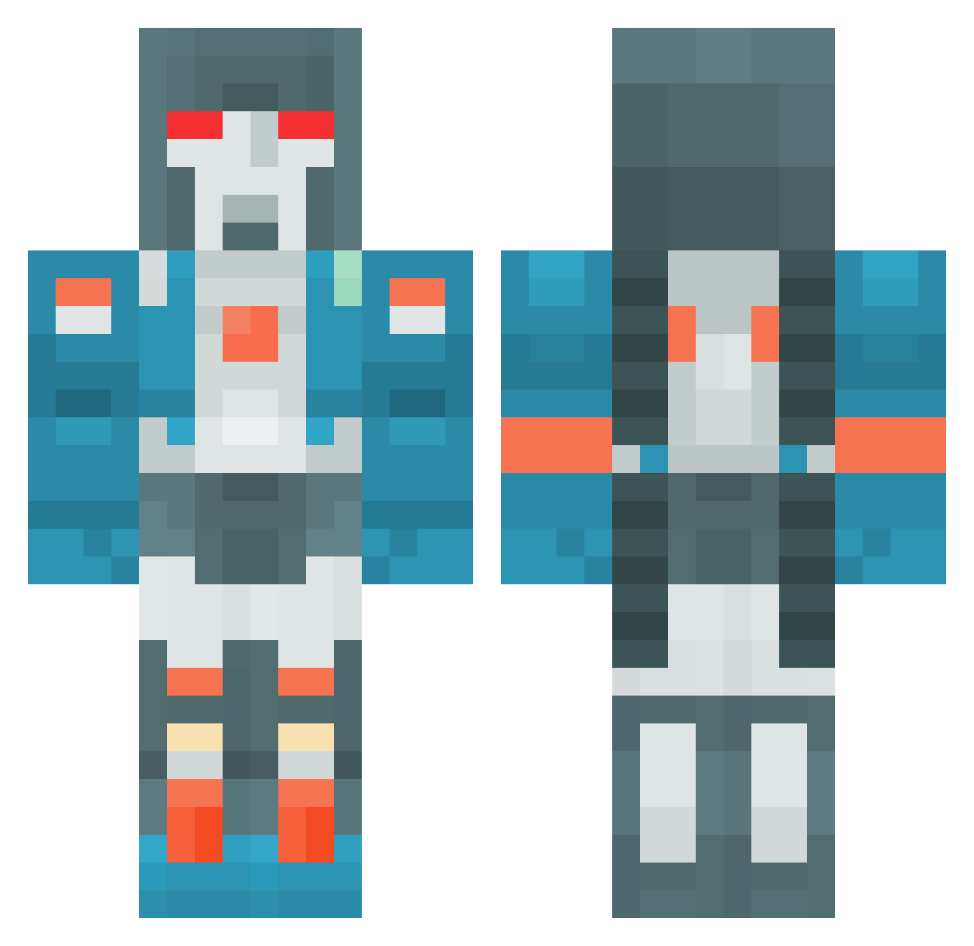 XxCourier_6xX Minecraft skin, front and back view