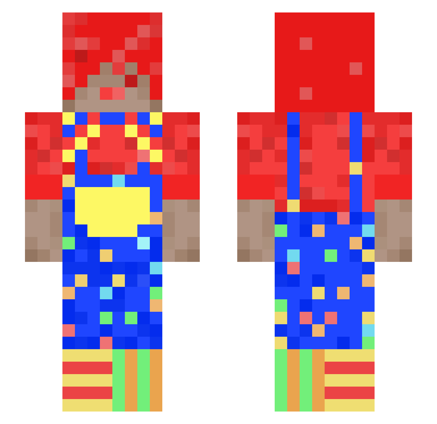 IHasHugeOne Minecraft skin, front and back view