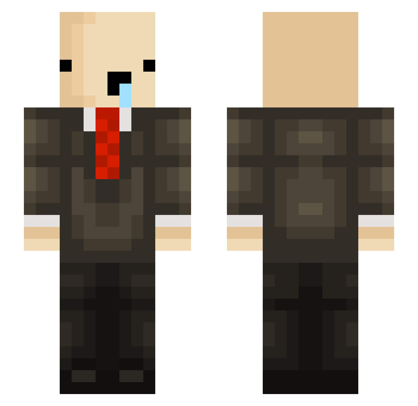 Runologist Minecraft skin, front and back view
