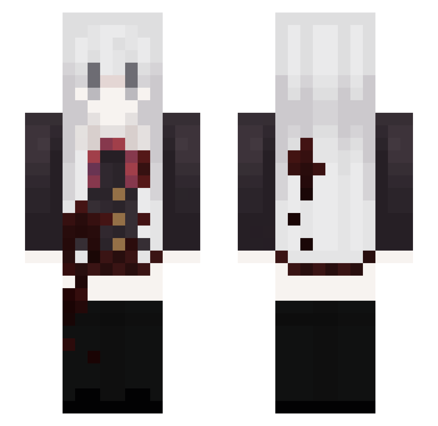 ThoRealKyxa Minecraft skin, front and back view