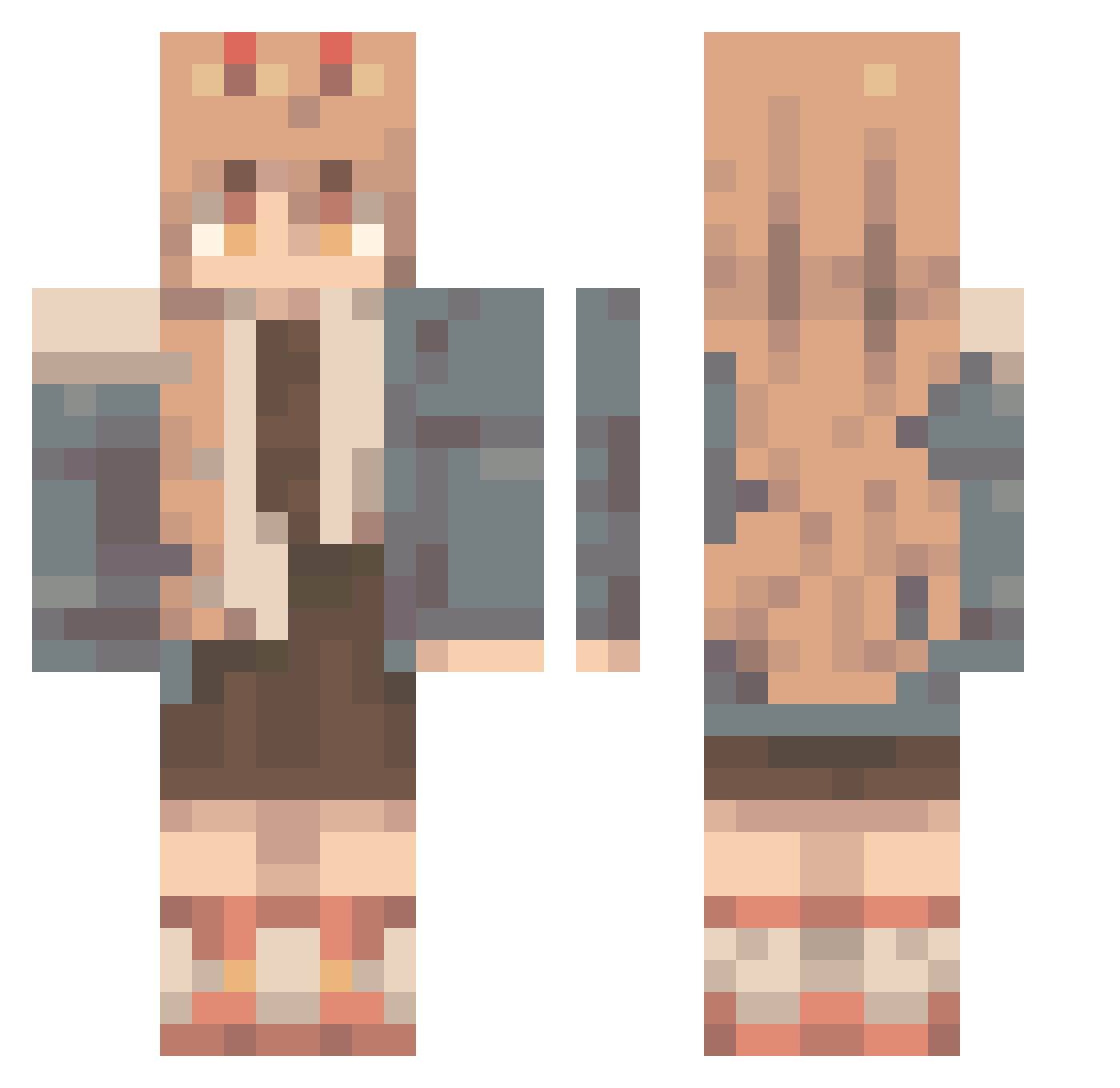 STANYA Minecraft skin, front and back view