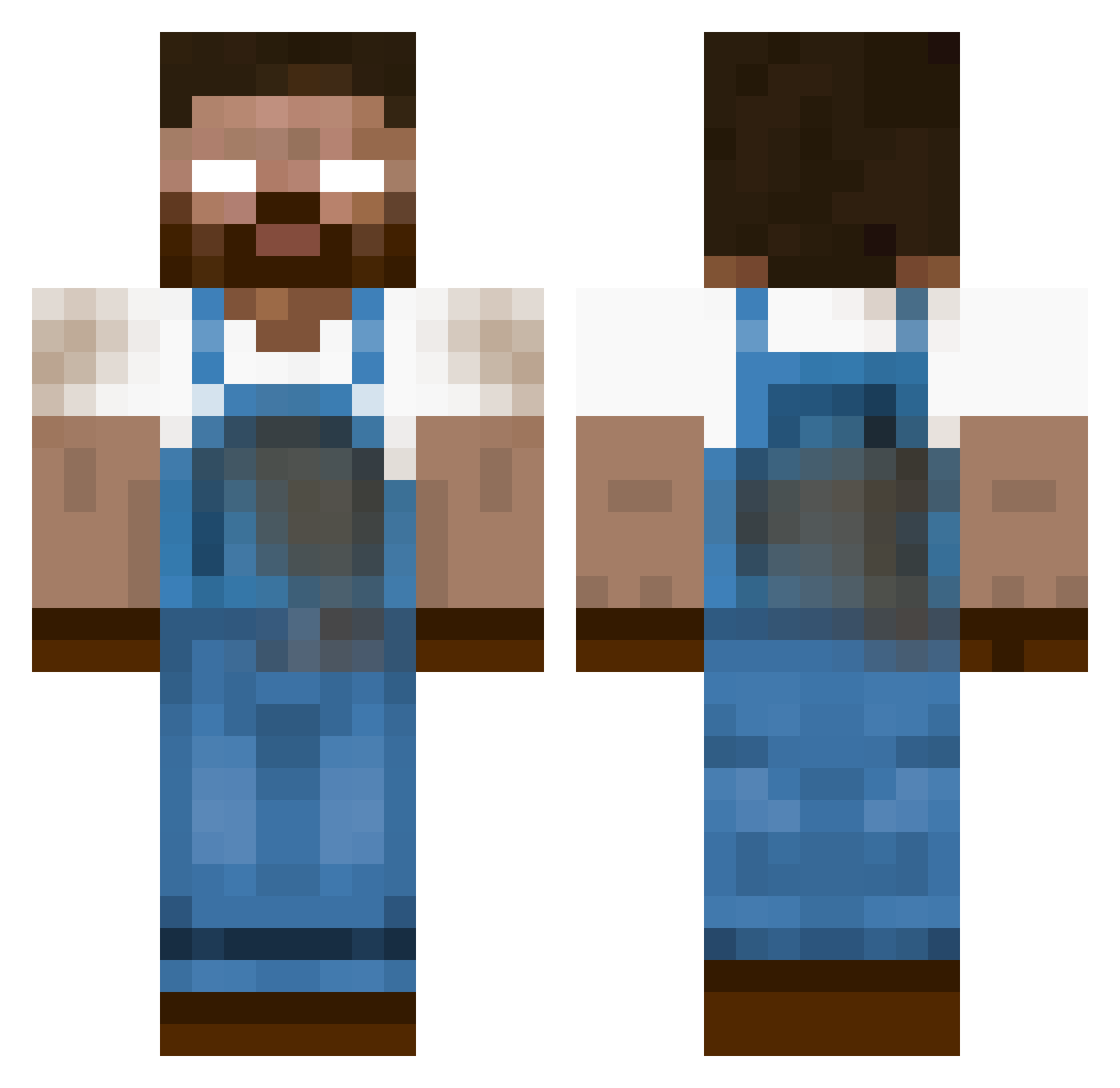 play3rr Minecraft skin, front and back view