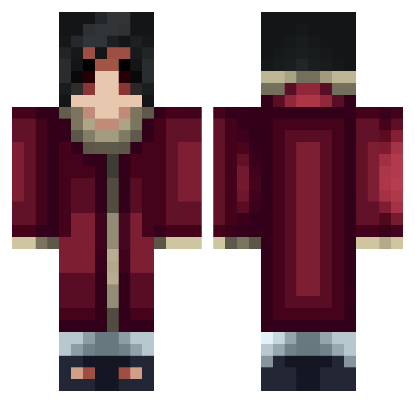 ChillZenPvP Minecraft skin, front and back view