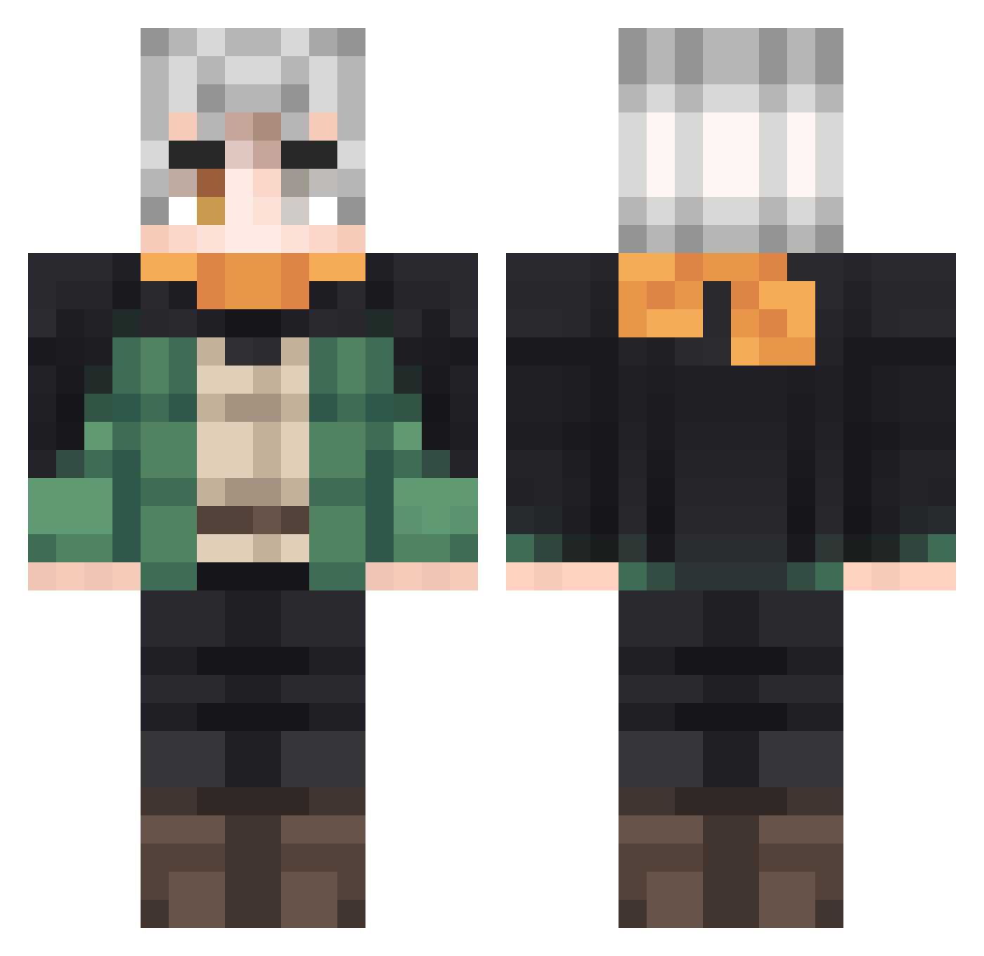poifn Minecraft skin, front and back view