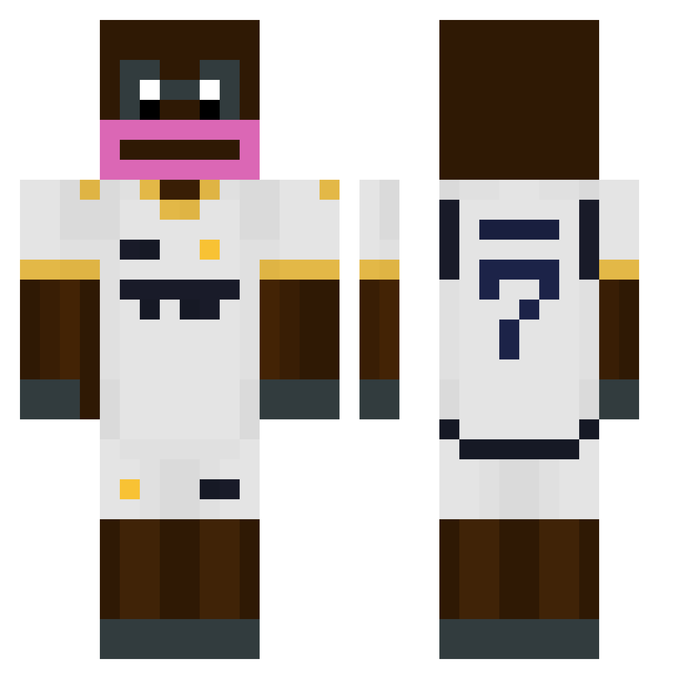 Flamigence Minecraft skin, front and back view