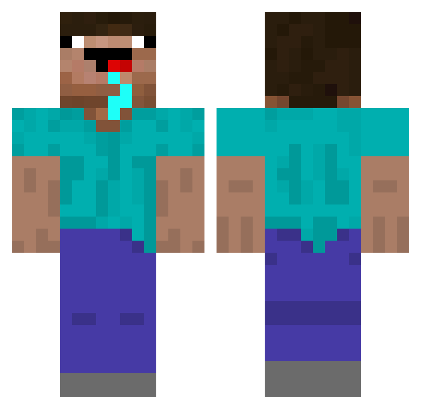 SergioSacani Minecraft skin, front and back view