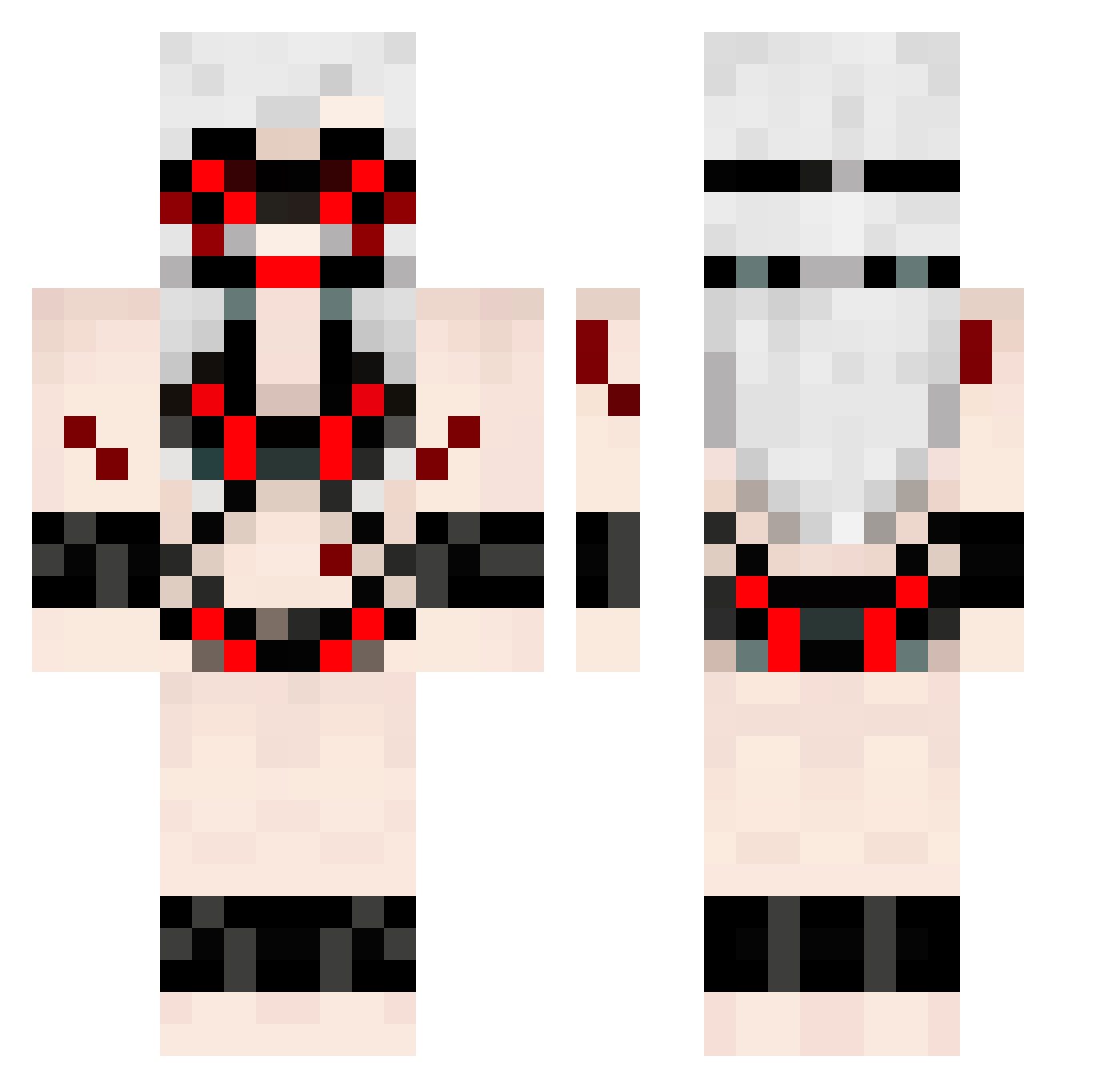 Muchaa13 Minecraft skin, front and back view