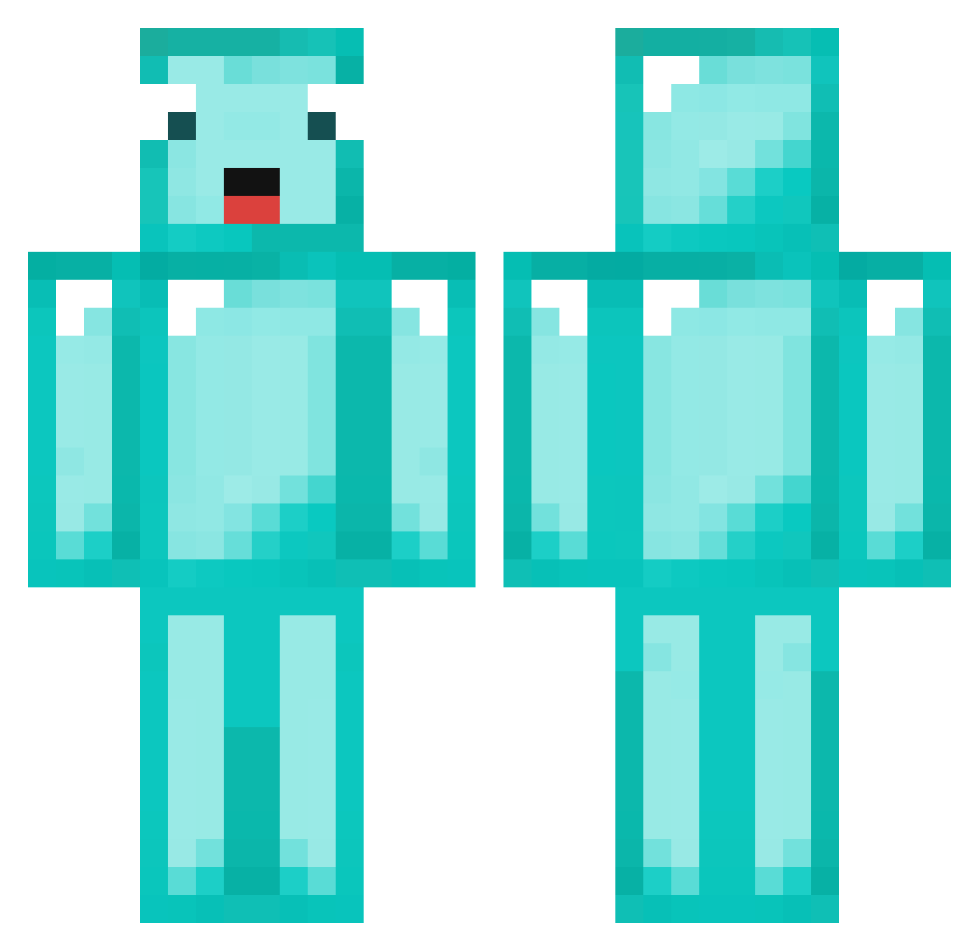 Freddie Minecraft skin, front and back view