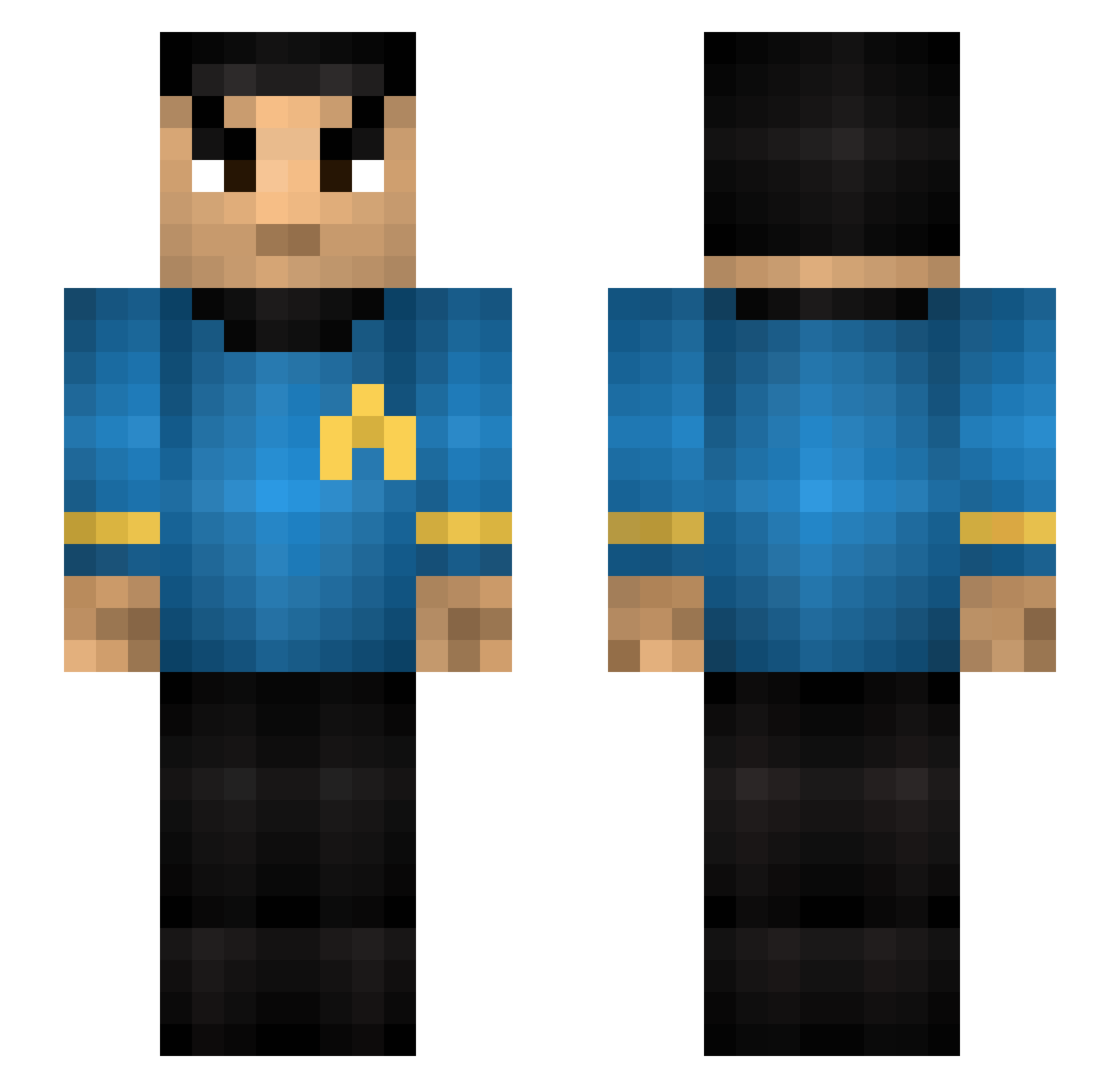 THESISK0 Minecraft skin, front and back view
