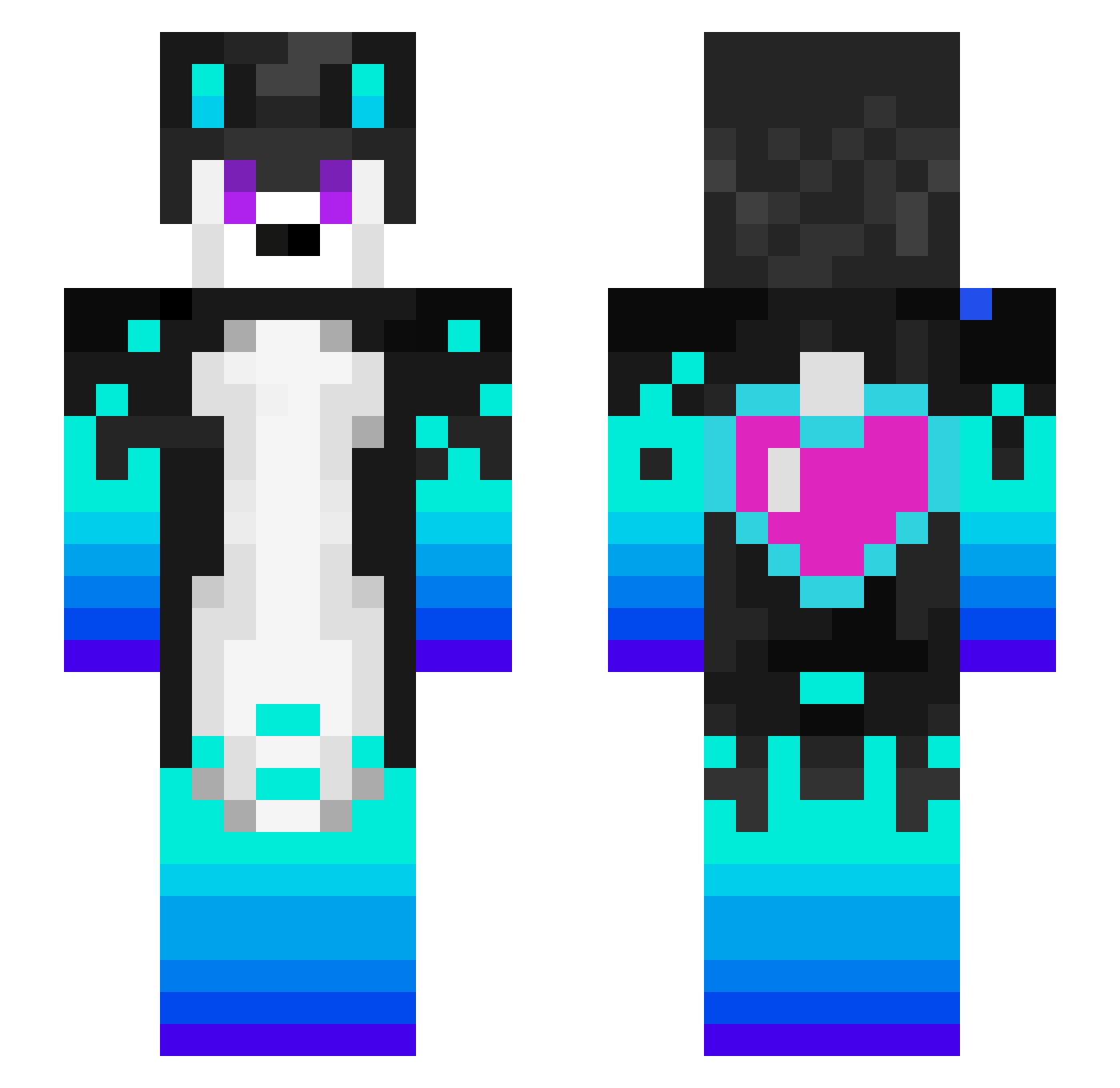 SofiaAwoo Minecraft skin, front and back view