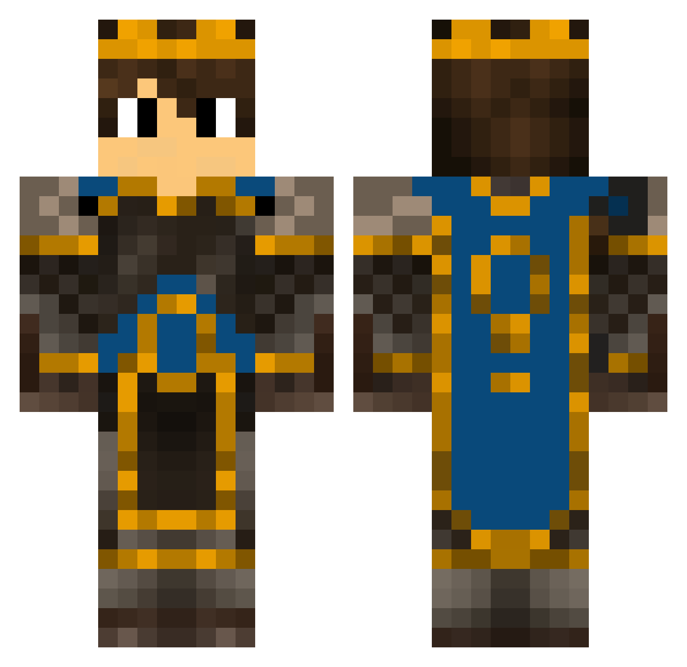 Statsminister Minecraft skin, front and back view