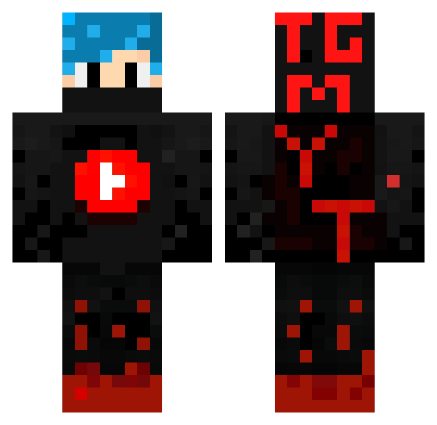 tommygetman Minecraft skin, front and back view