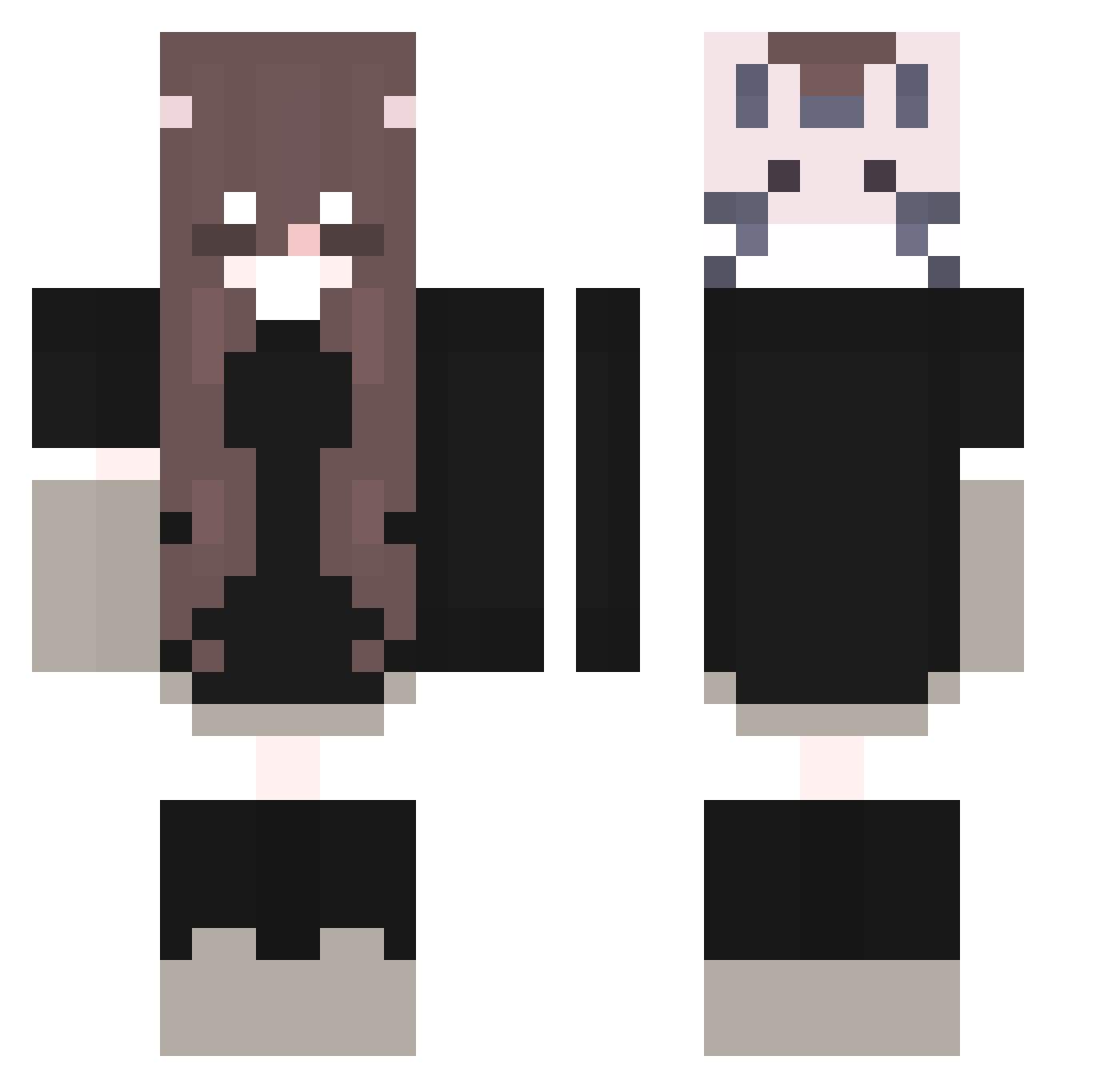 rignya Minecraft skin, front and back view