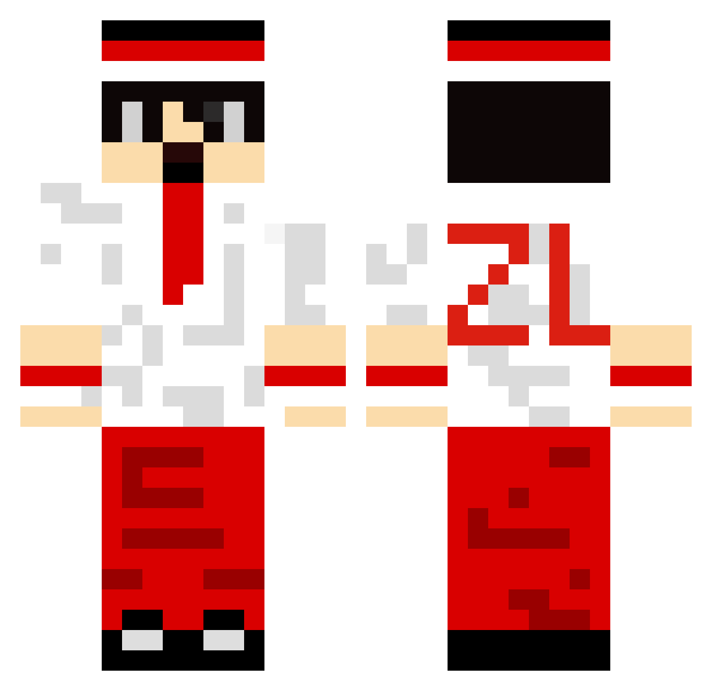 Zaharil Minecraft skin, front and back view