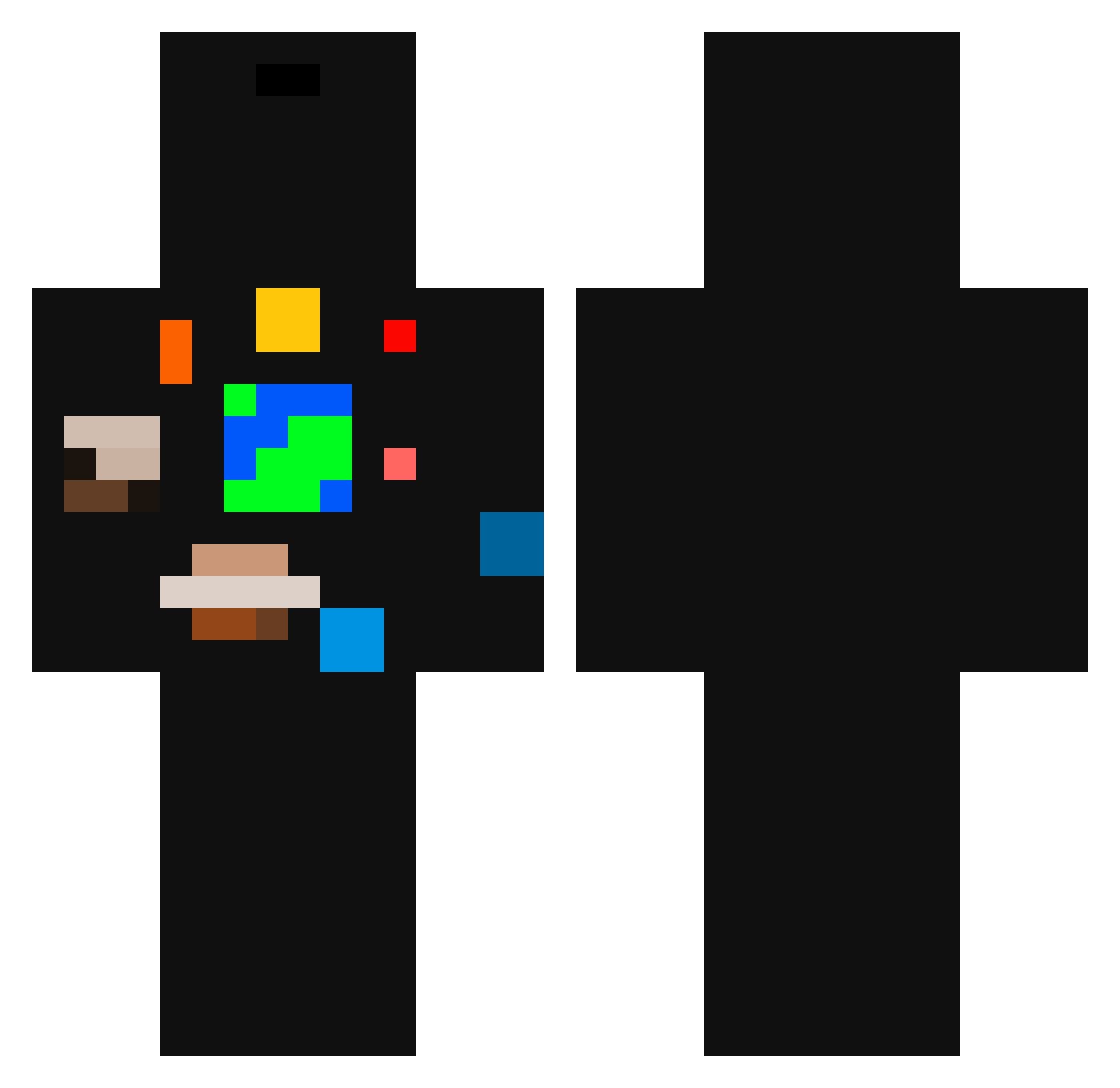 Tychonic Minecraft skin, front and back view
