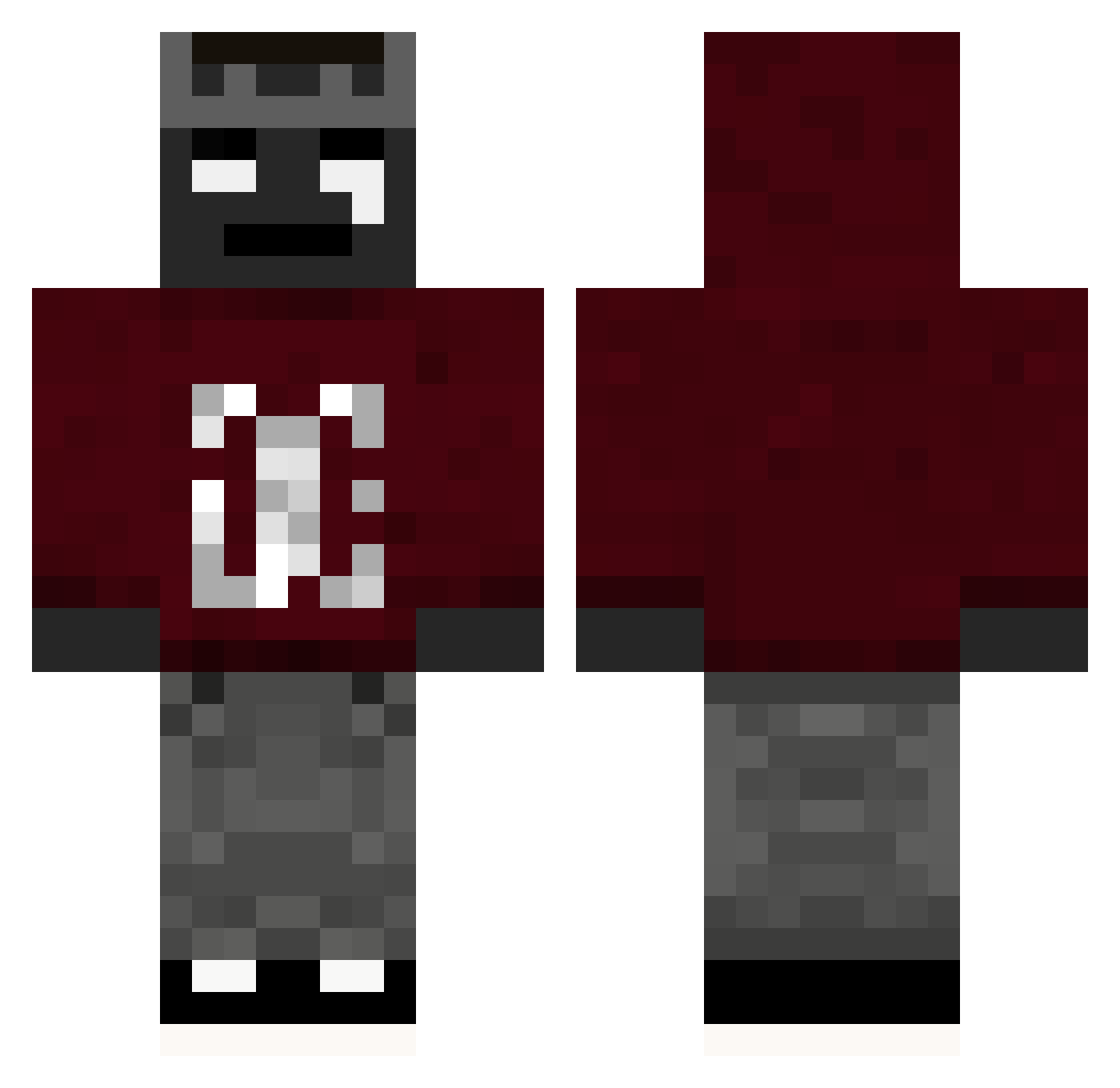 skvn Minecraft skin, front and back view