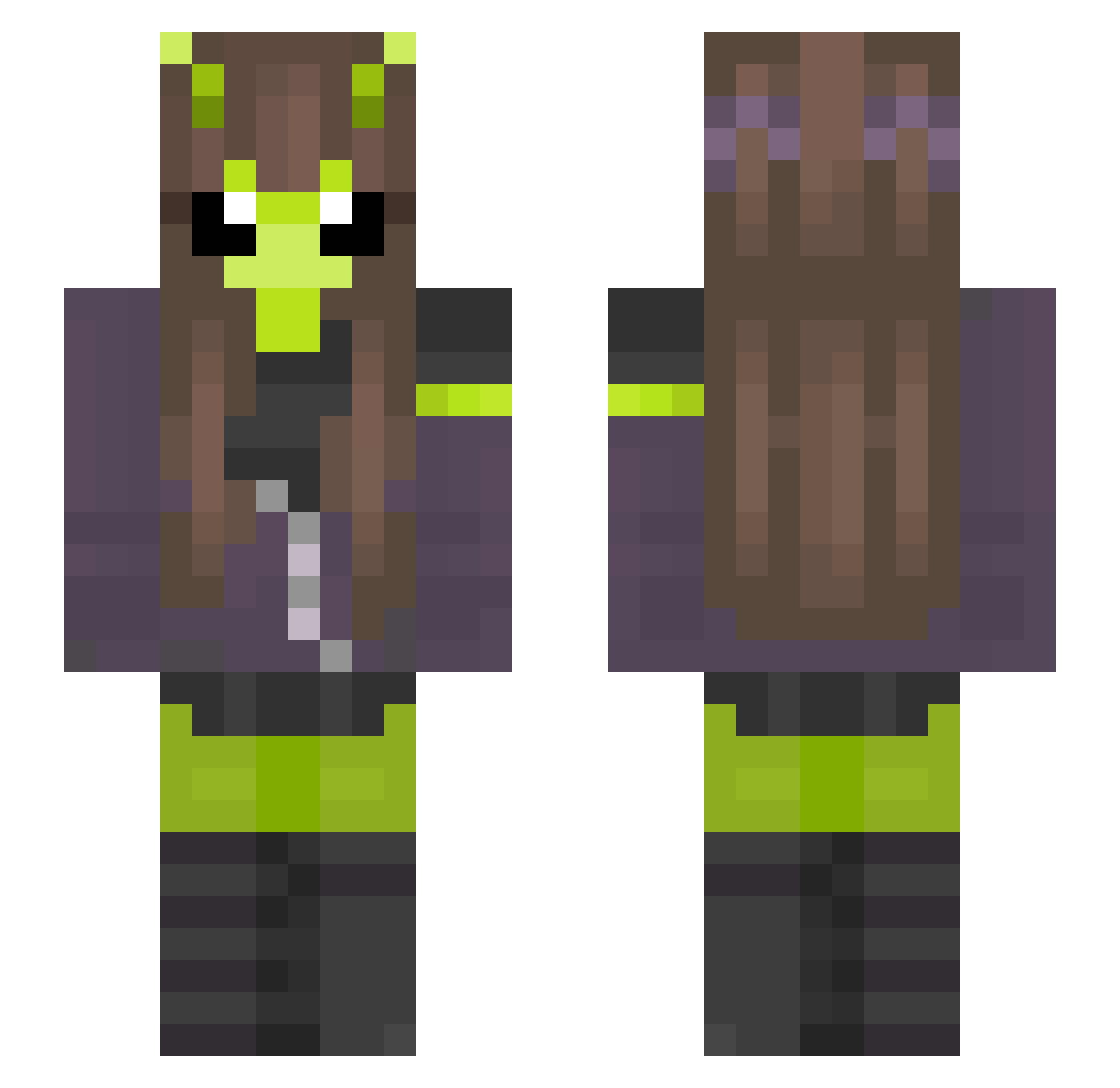 Krazyk47 Minecraft skin, front and back view