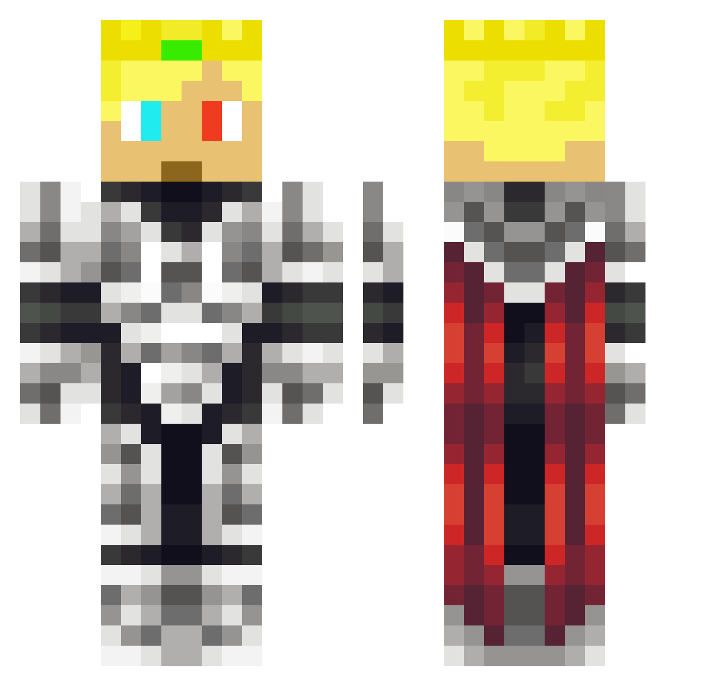 Tepsija02 Minecraft skin, front and back view